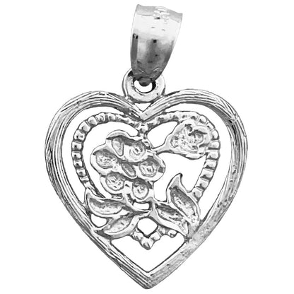 14K Gold Blume im Herz Charm