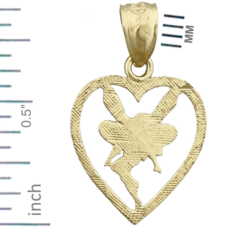 Tinkerbell im Herz Charm aus 14K Gold
