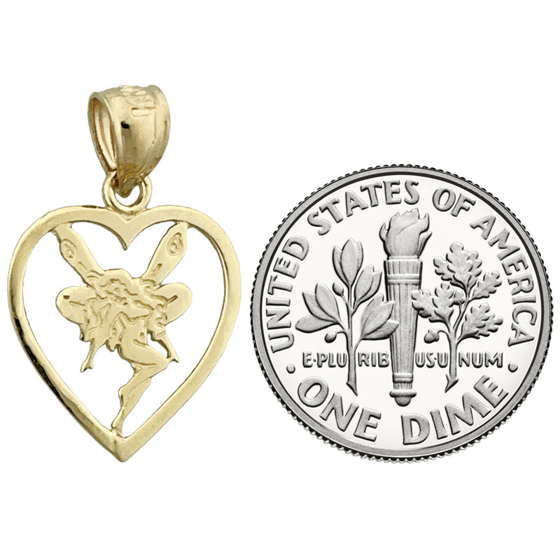Tinkerbell im Herz Charm aus 14K Gold