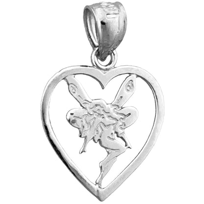 Tinkerbell im Herz Charm aus 14K Gold
