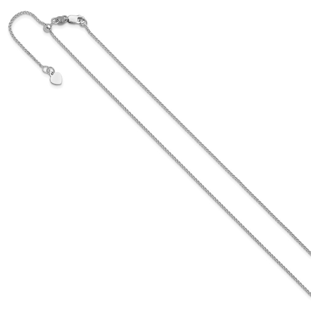 14K Weißgold Verstellbar 1.2 Mm Diamantiert Doppelt Panzer Halskette
