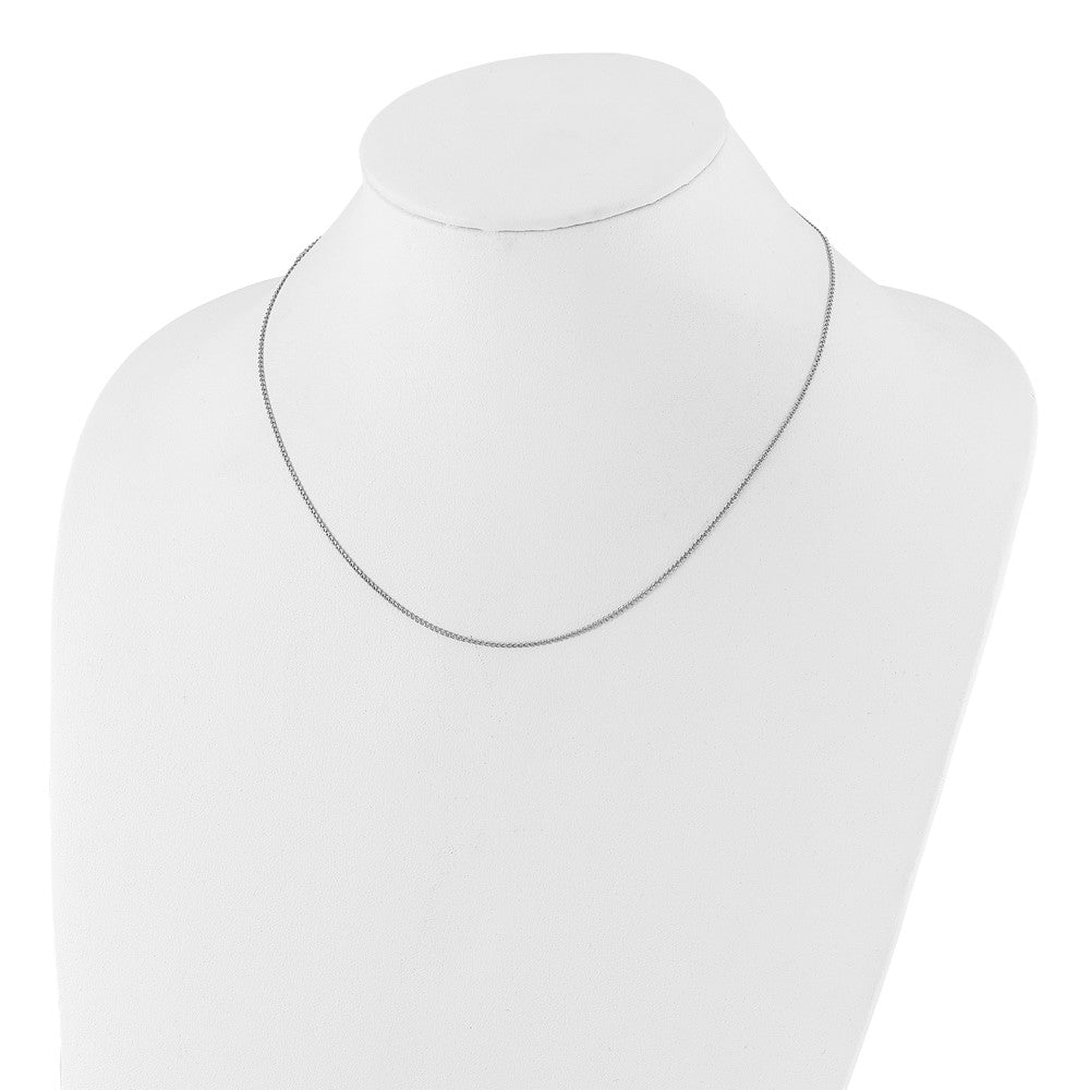 14K Weißgold Verstellbar 1.2 Mm Diamantiert Doppelt Panzer Halskette