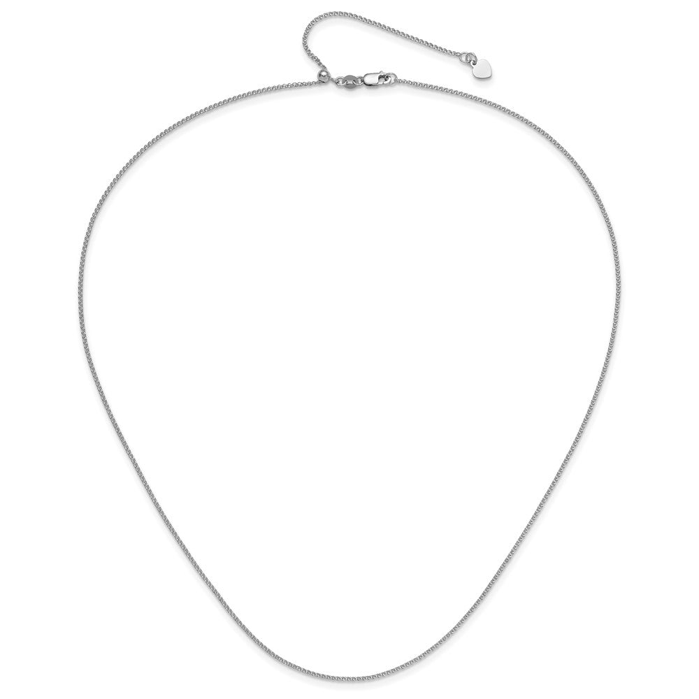 14K Weißgold Verstellbar 1.2 Mm Diamantiert Doppelt Panzer Halskette