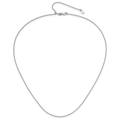 14K Weißgold Verstellbar 1.2 Mm Diamantiert Doppelt Panzer Halskette