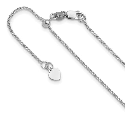 14K Weißgold Verstellbar 1.2 Mm Diamantiert Doppelt Panzer Halskette