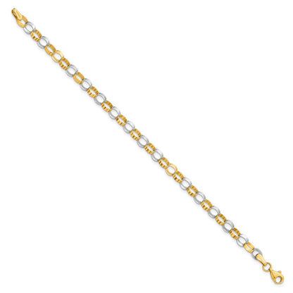 14K Bicolor Poliert Armband