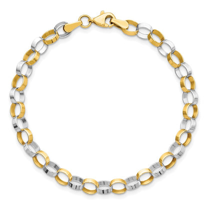 14K Bicolor Poliert Armband