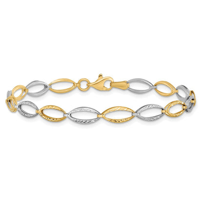 14K Bicolor Diamantiert Armband
