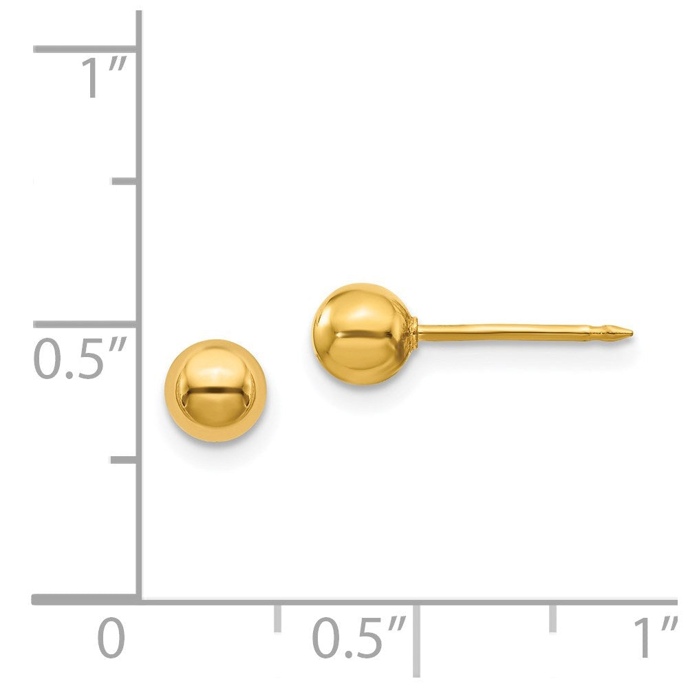 14K Gelbgold 5mm Kugel Ohrstecker