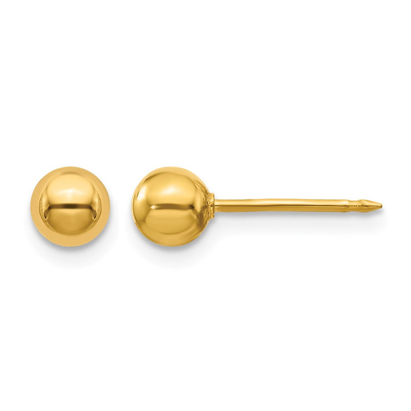 14K Gelbgold 5mm Kugel Ohrstecker