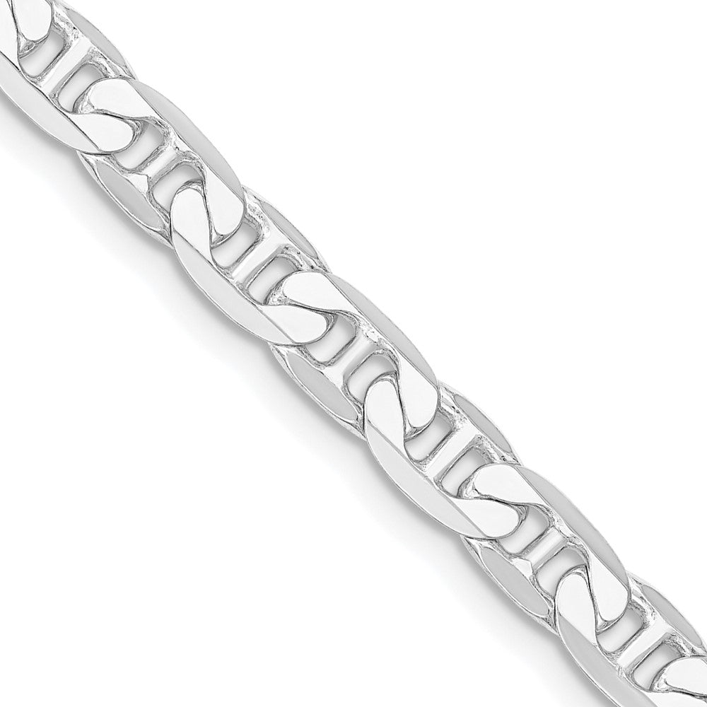 Sterlingsilber Rhodiniert 7mm Flach Anker Halskette