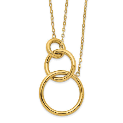 14K Gelbgold Oval Linked Layer Halskette