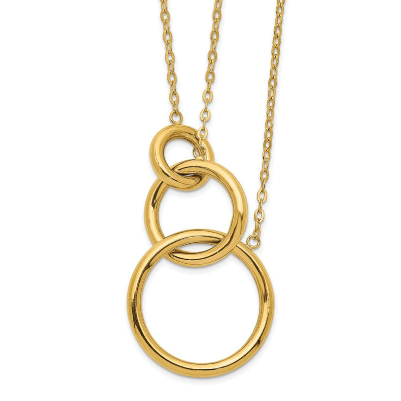14K Gelbgold Oval Linked Layer Halskette