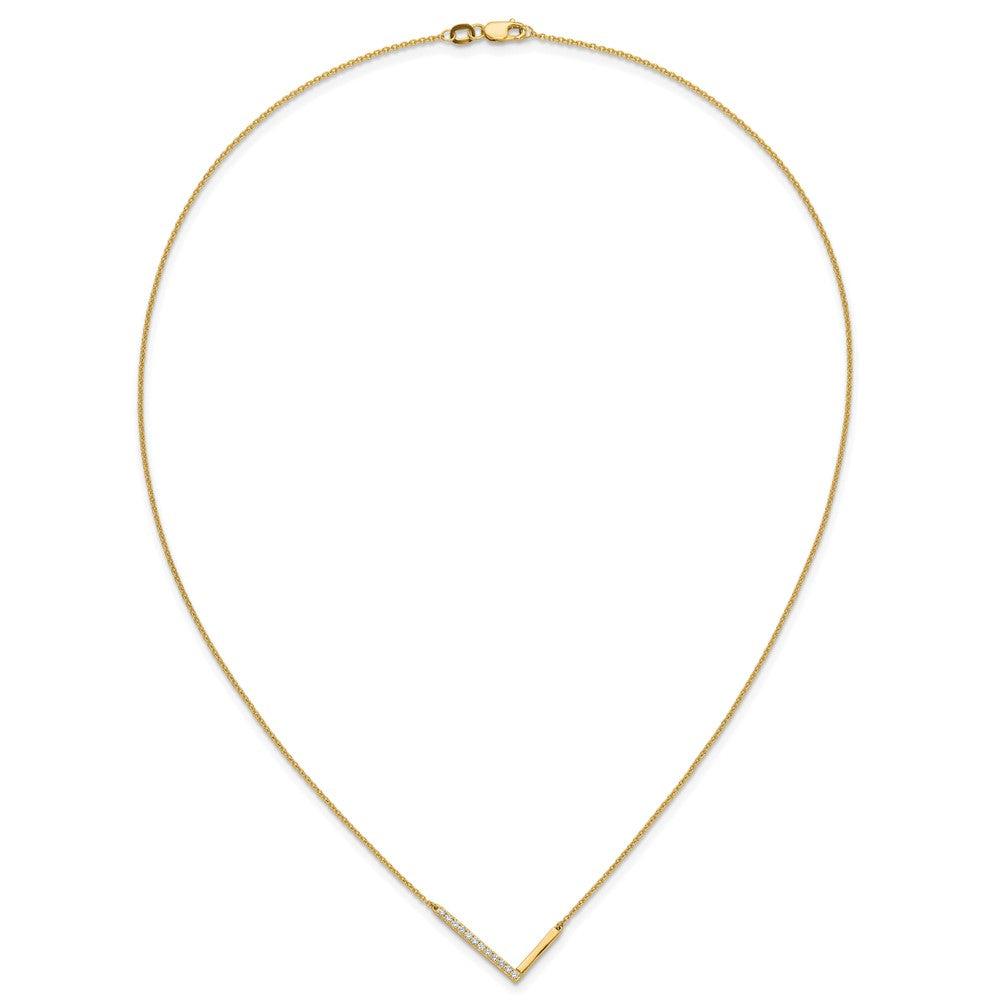 14K Gelbgold Seitlich Diamant Initiale L 18 Zoll Halskette