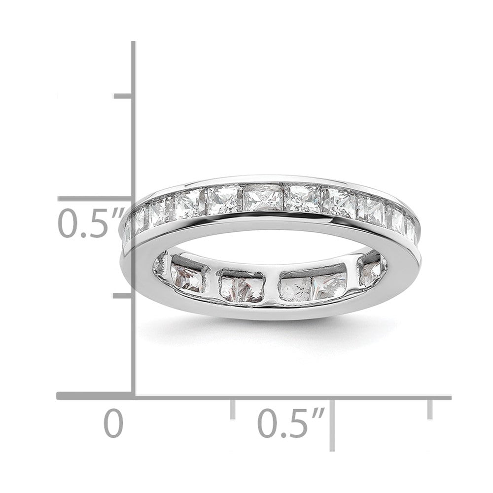 14K Weißgold Poliert Größe 4 Kanalfassung-set 2 Karat Princess Diamant Komplett Memoire Ehering Ring