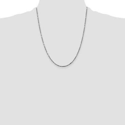 14K Weißgold 1.8mm Diamantiert Milano Kordel Halskette