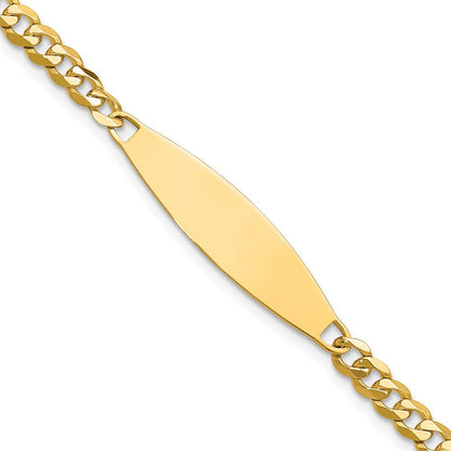 14K Gelbgold Poliert Massiv Kette/solid Platte Flach Panzer Glieder 29.5x8mm Platte Id Armband