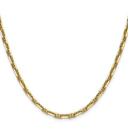 14K Gelbgold 4.1mm Diamantiert Marine Anker Halskette