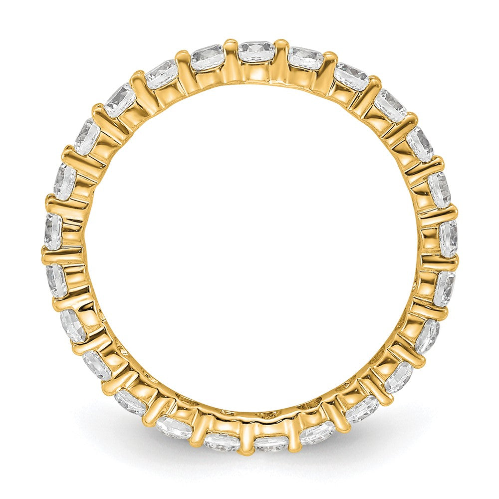 14K Gelbgold Poliert Größe 4.5 Shared Krappen 1 Karat Diamant Komplett Memoire Ehering Ring
