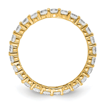 14K Gelbgold Poliert Größe 4.5 Shared Krappen 1 Karat Diamant Komplett Memoire Ehering Ring