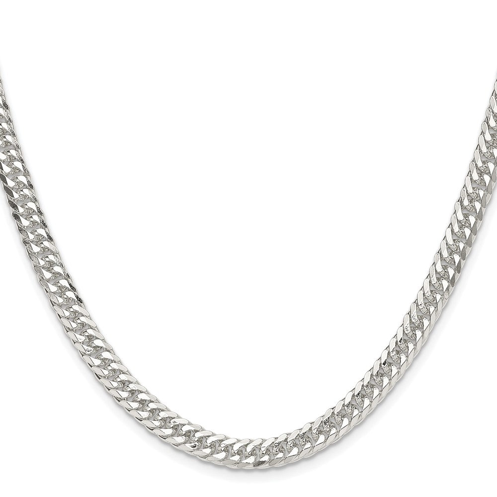 Sterlingsilber Rhodiniert 5.7mm Doppelt Diamantiert Panzer 24 Zoll Kette