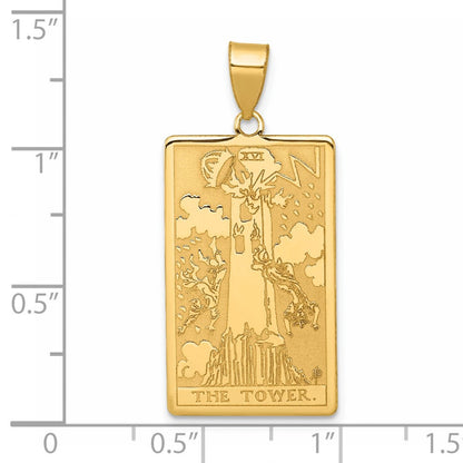 14K Gelbgold The Tower Tarot Card Anhänger
