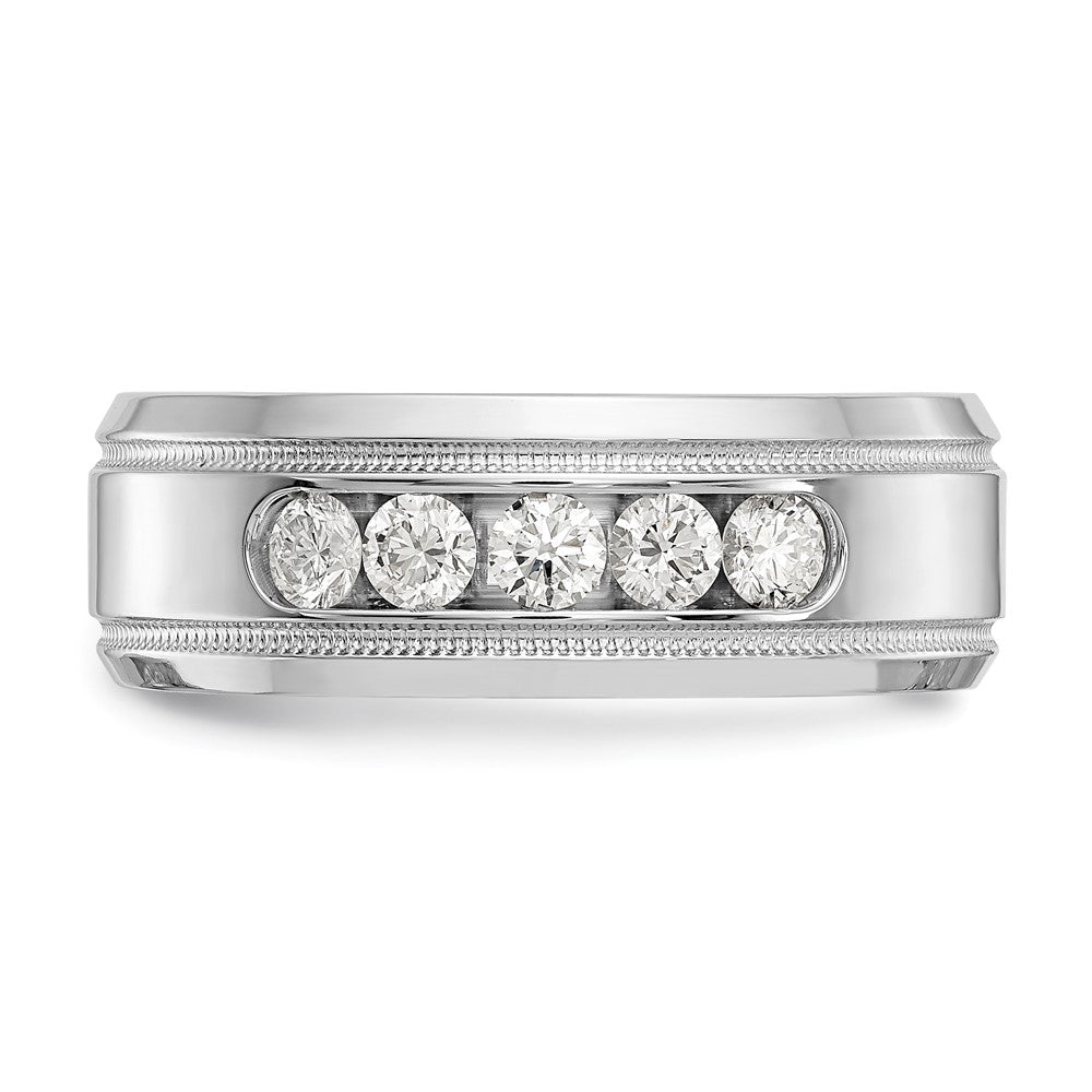 True Origin 14K Weißgold Labor gezüchteter Diamant VS+ F+ 0,5 ct. Größe 9 Ehering mit komplettem Facettenrand und Millegriffe