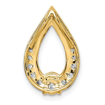 14K Gelbgold Poliert 1/2 Karat Diamant Tropfen Kette Anhänger