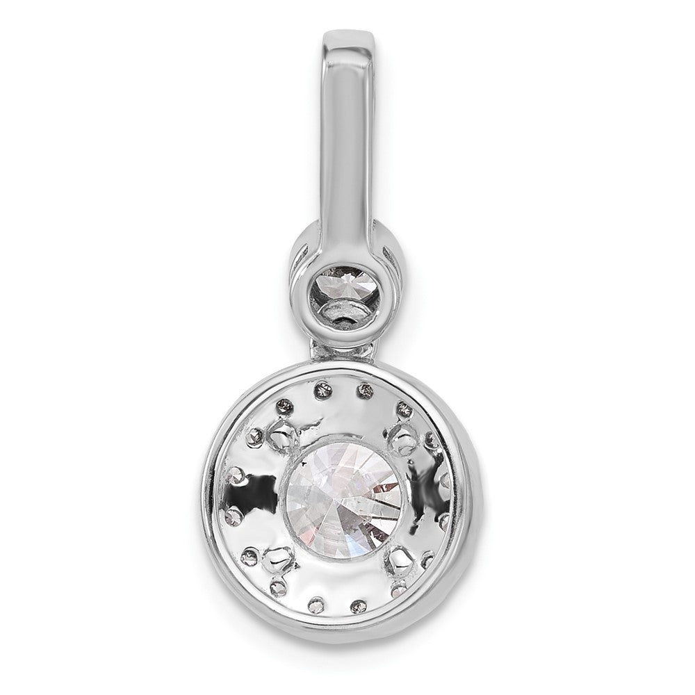 14K Weißgold Anhänger mit 2 Karat im Labor gezüchteten Diamanten, VS+ F+, rund, mit komplettem Halo