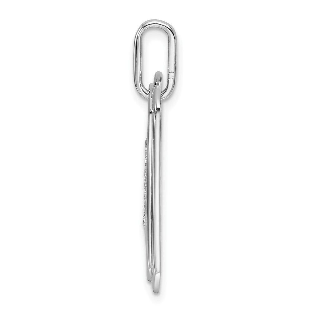 14K Weißgold Diamant-Buchstabe-V-Erkennungsmarken-Charm