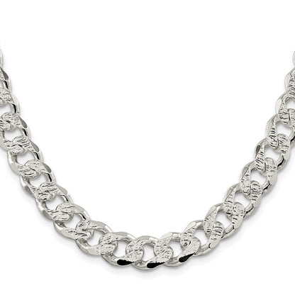 Sterlingsilber Rhodiniert 11.0mm Pavé‚ Panzer 26 Zoll Kette