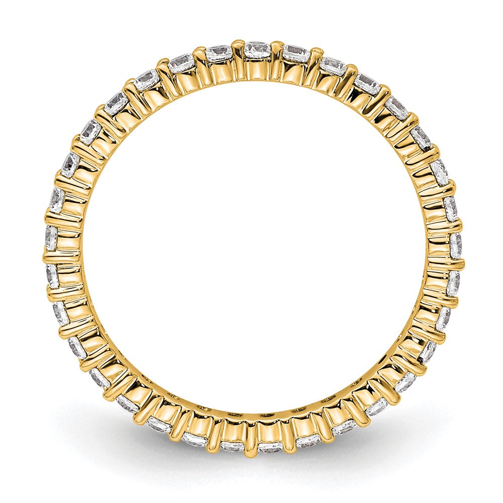 14K Gelbgold Poliert Größe 4.5 Shared Krappen 1/2 Karat Diamant Komplett Memoire Ehering Ring