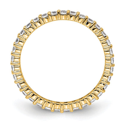 14K Gelbgold Poliert Größe 4.5 Shared Krappen 1/2 Karat Diamant Komplett Memoire Ehering Ring