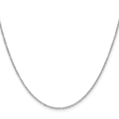 14K Weißgold 1.4mm Diamantiert Forzantine Ankerkette Halskette