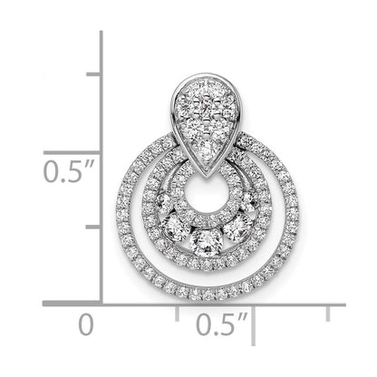 14K Weißgold Poliert 5/8 Karat Diamant Geschichtet Kreise Doorknocker Kette Anhänger