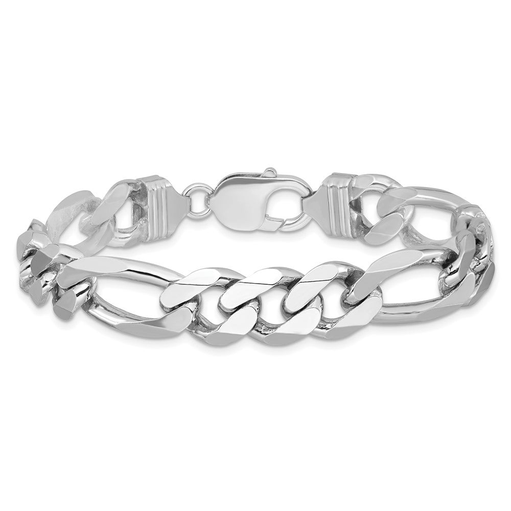 Sterlingsilber Rhodiniert 10.75mm Figaro Gliederarmband