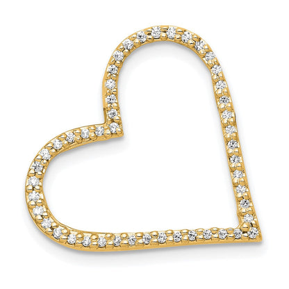 14K Gelbgold 1/6 Karat Diamant Herz Kette Anhänger