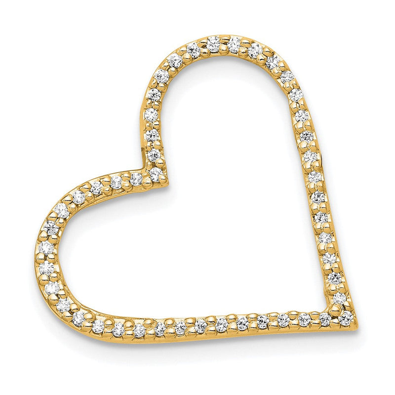 14K Gelbgold 1/6 Karat Diamant Herz Kette Anhänger