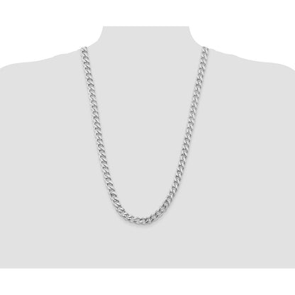 Sterlingsilber Rhodiniert 9.3mm Panzer 28 Zoll Kette