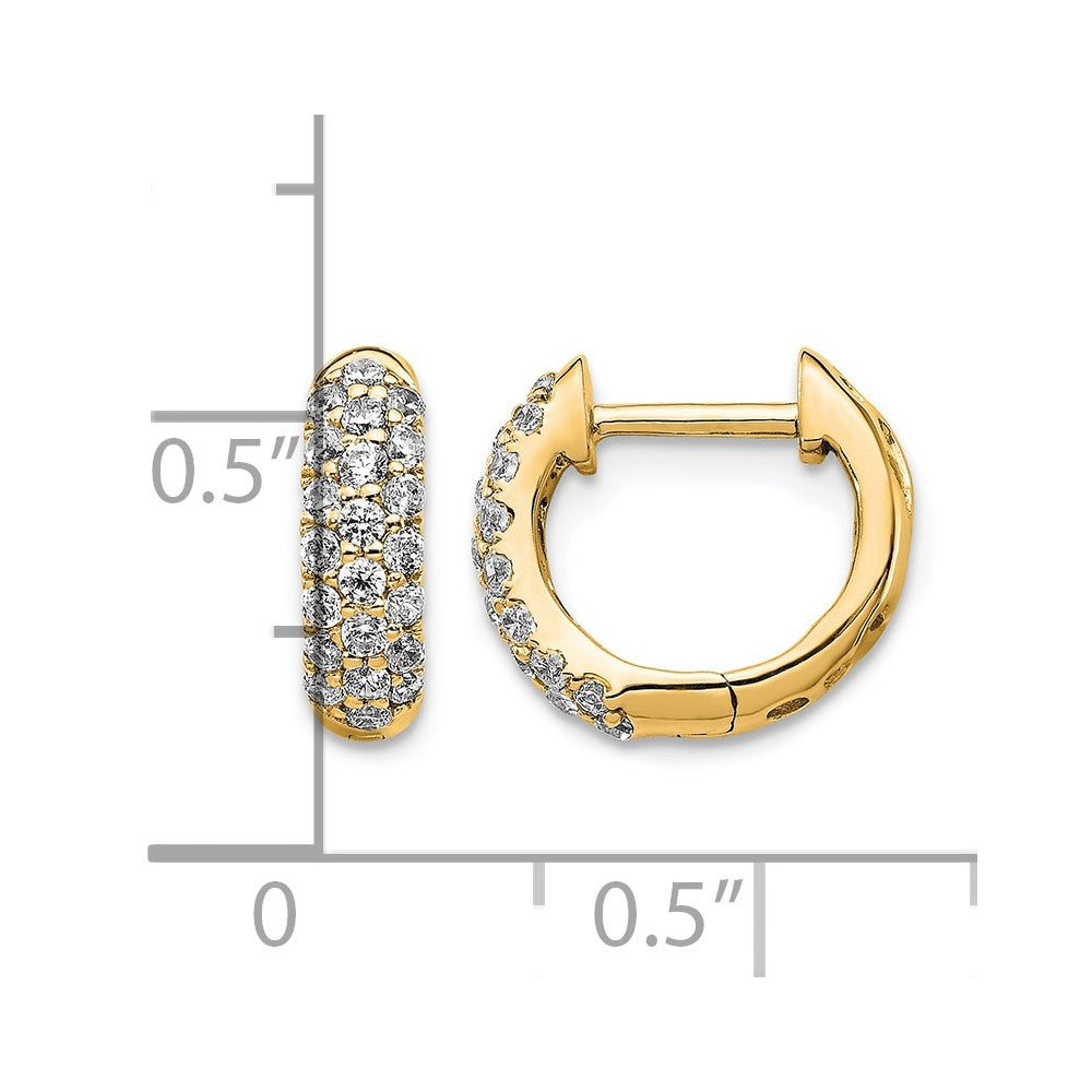 14K Gelbgold Creolen mit Klappscharnier und 0,5K Diamant-Pavé