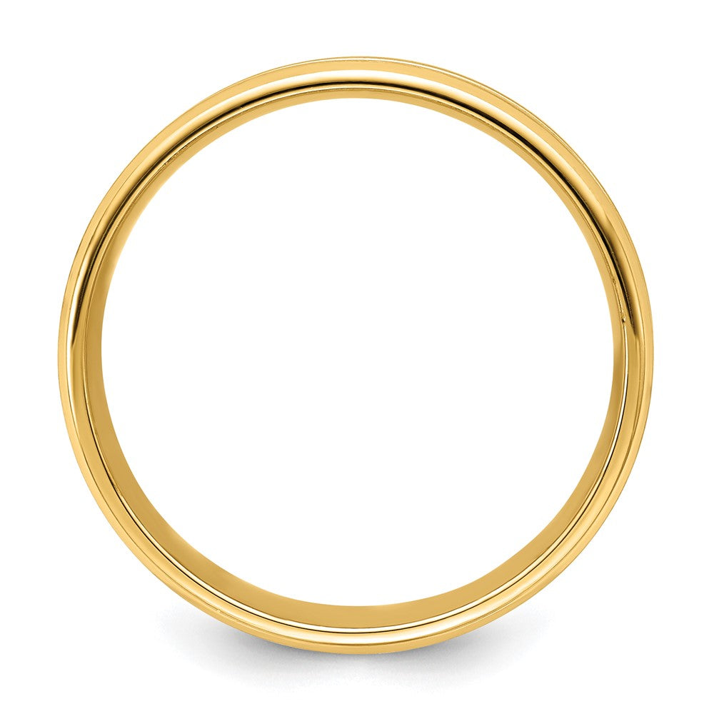 14K Gelbgold 6 mm Ehering, Standardgewicht, Komfort-Passform, gebürstetes Satin mit Mittelrille
