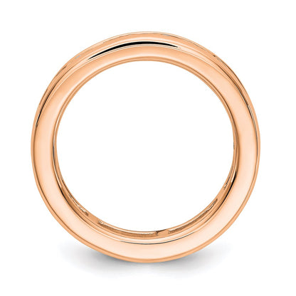 14K Roségold Poliert 2ct Kanalfassung Set Diamant Memoire Ehering Ring