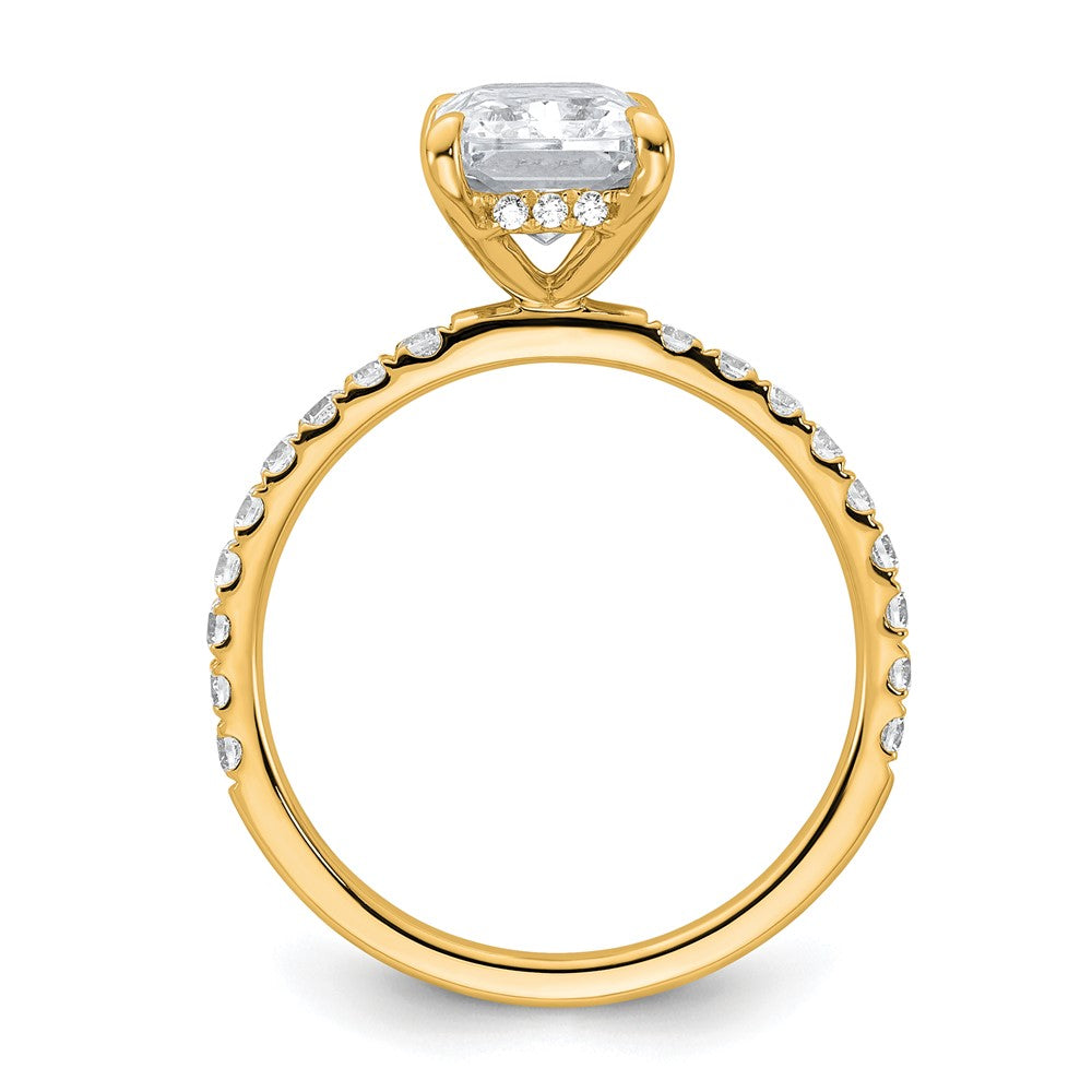 14K Gelbgold 2,375 ct. zertifizierter Labordiamant VS/SI+ G+ Radiant-Schliff Solitär-Verlobungsring mit Schwung