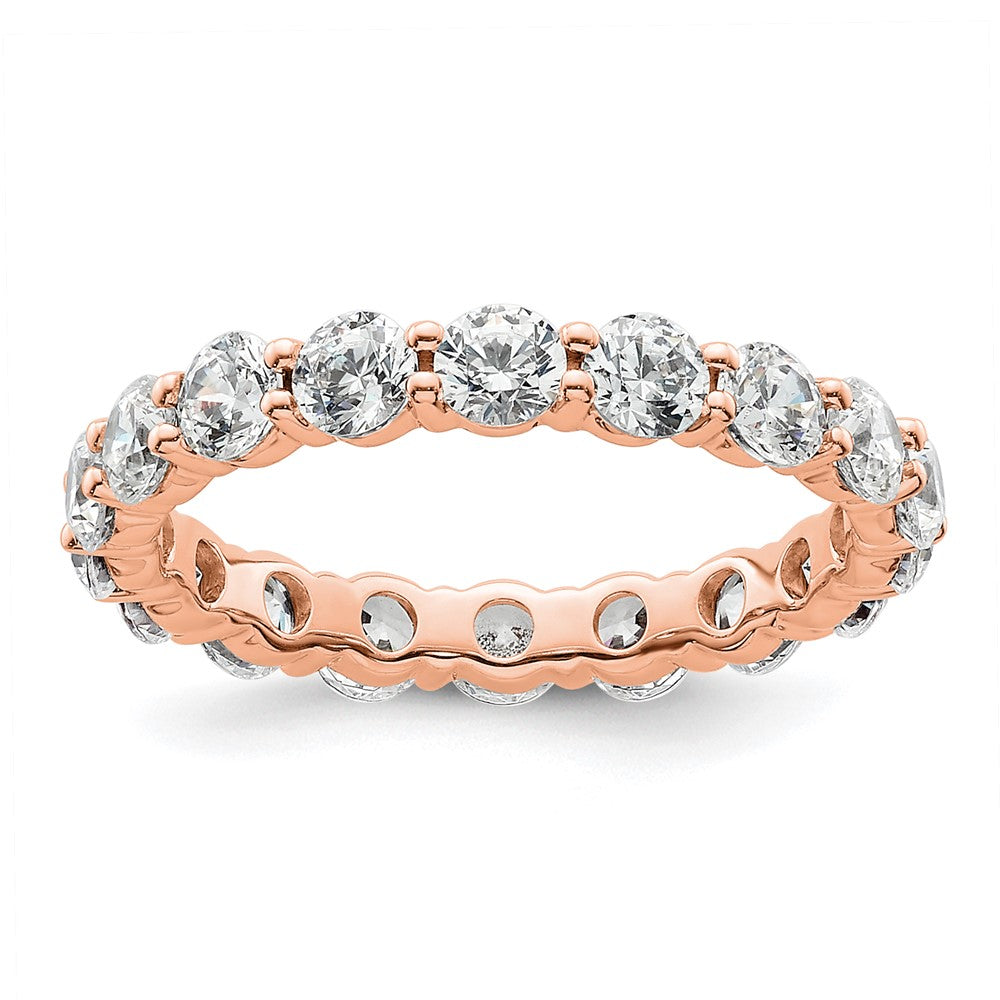 14K Roségold Poliert Größe 5.5 Shared Krappen 2 Karat Diamant Komplett Memoire Ehering Ring