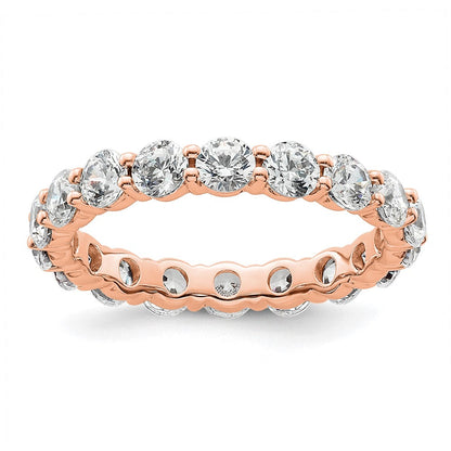 14K Roségold Poliert Größe 5.5 Shared Krappen 2 Karat Diamant Komplett Memoire Ehering Ring