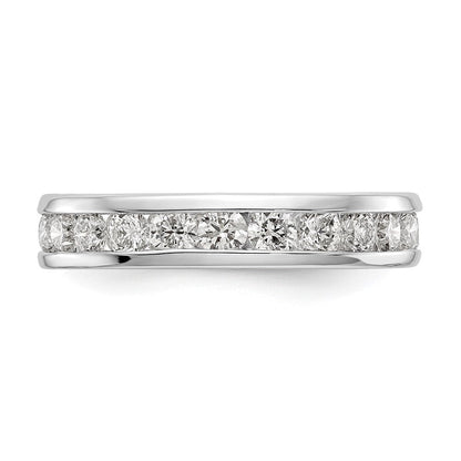 14K Weißgold Poliert 2ct Kanalfassung Set Diamant Memoire Ehering Ring