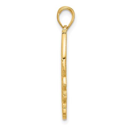 14K Gelbgold Charm „Seepferdchen im Seetang“, poliert