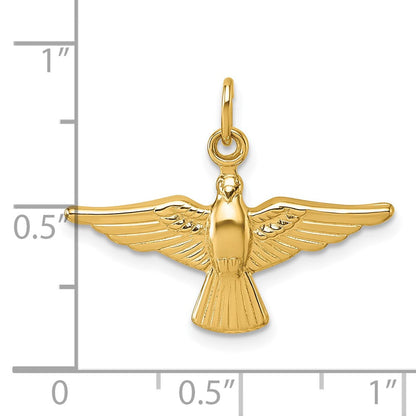 14K Gelbgold Poliert Flying Taube Anhänger