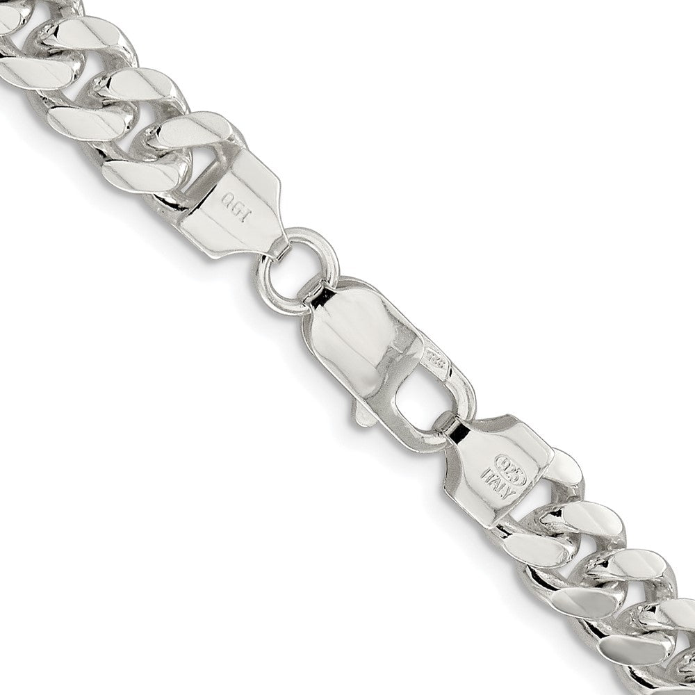 Sterlingsilber Rhodiniert 7.8mm Poliert Gewölbt Panzer 26 Zoll Kette