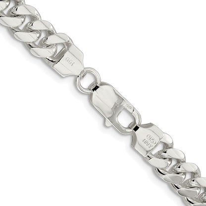 Sterlingsilber Rhodiniert 7.8mm Poliert Gewölbt Panzer 26 Zoll Kette